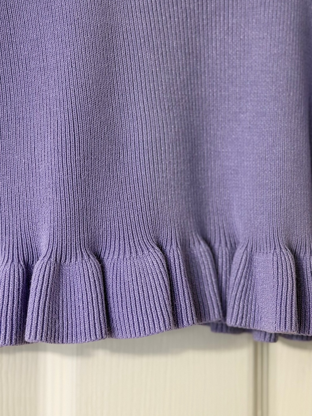 Square-Neck Lavender Ribbed Tank with Ruffle Hem - Picture 2 of 6